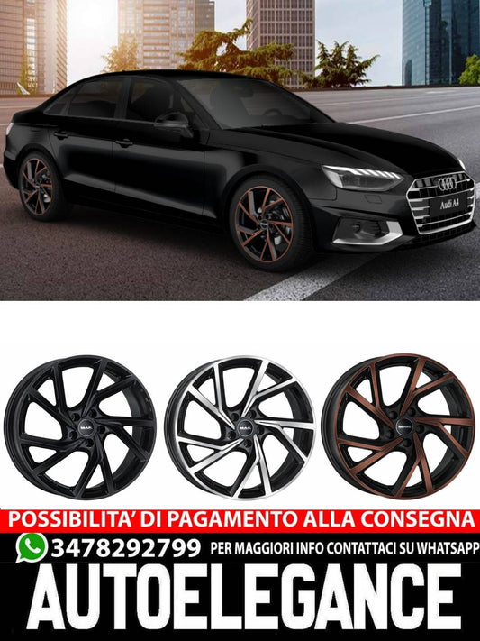 CERCHI CERCHIO IN LEGA 17" 18" 19" 20" Adatto per AUDI A4 MAK KASSEL NERO