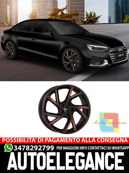 CERCHI CERCHIO IN LEGA 17" 18" 19" 20" Adatto per AUDI A4 MAK KASSEL NERO