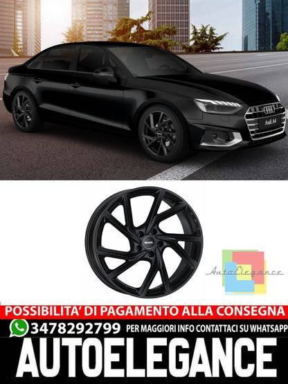 CERCHI CERCHIO IN LEGA 17" 18" 19" 20" Adatto per AUDI A4 MAK KASSEL NERO