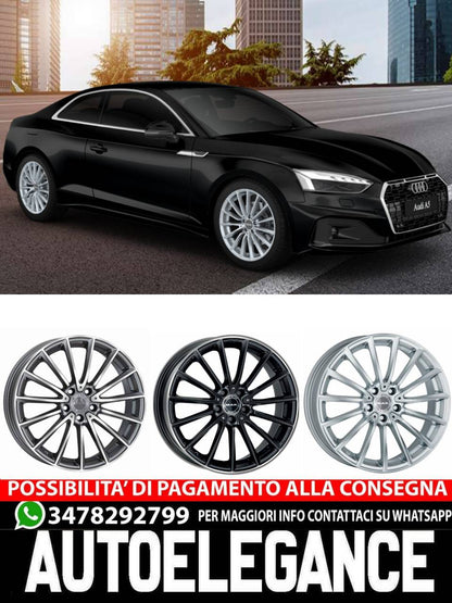 CERCHI CERCHIO IN LEGA 18" 19" Adatto per AUDI A5 MAK KOMET NERO LUCIDO SILVER