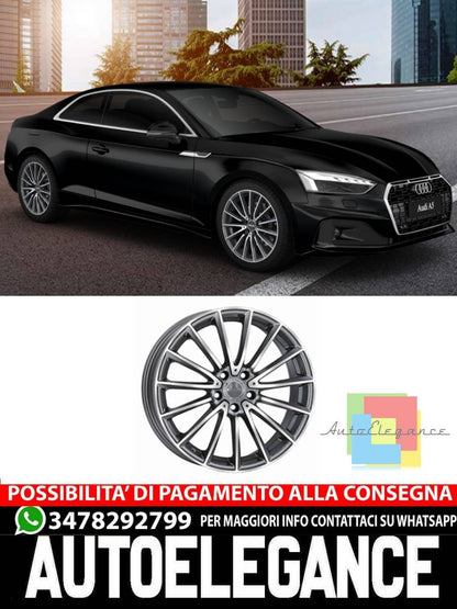 CERCHI CERCHIO IN LEGA 18" 19" Adatto per AUDI A5 MAK KOMET NERO LUCIDO SILVER