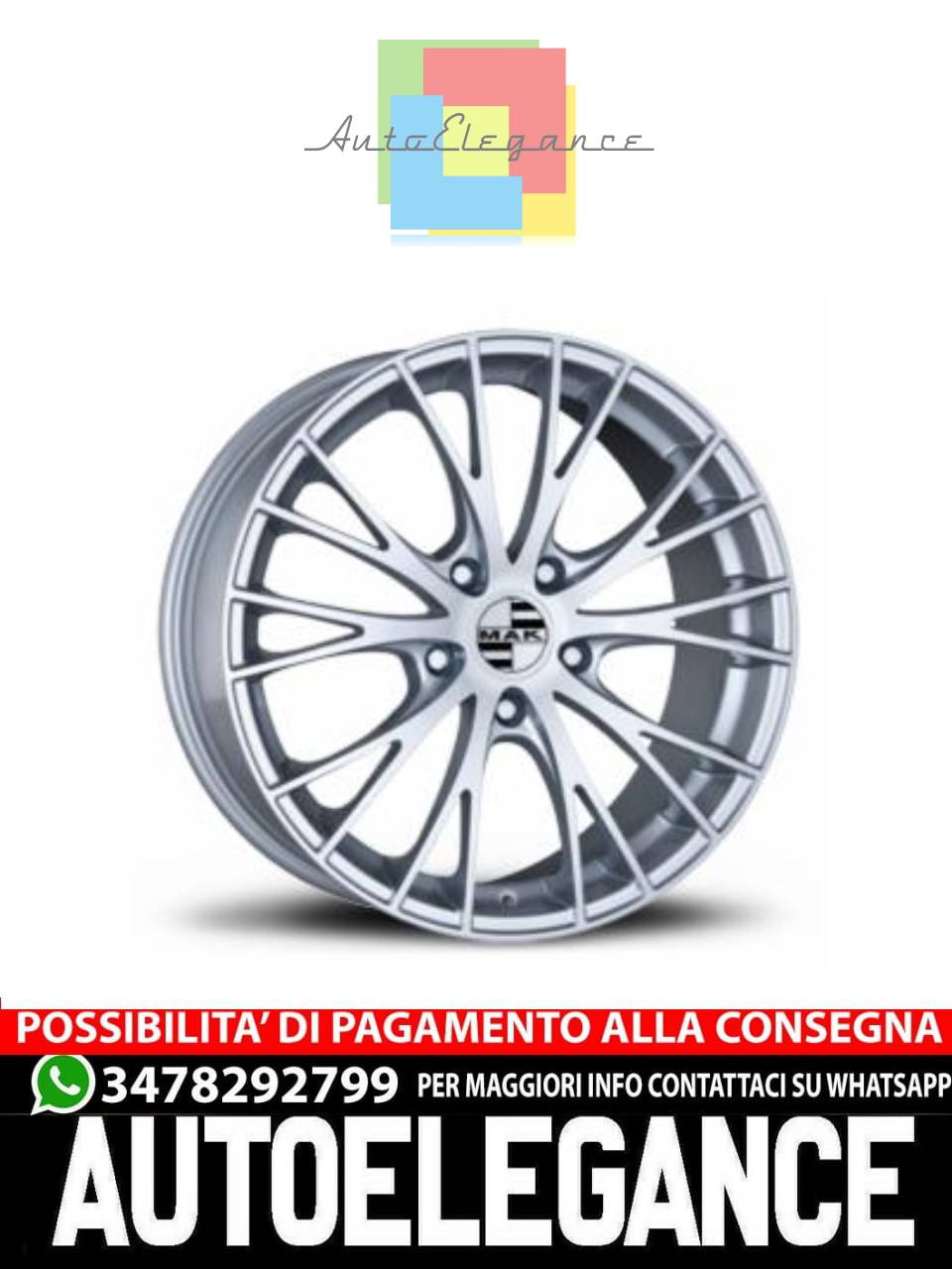 CERCHI CERCHIO IN LEGA 18" 19" 20" Adatto per AUDI A5 MAK RENNEN SILVER