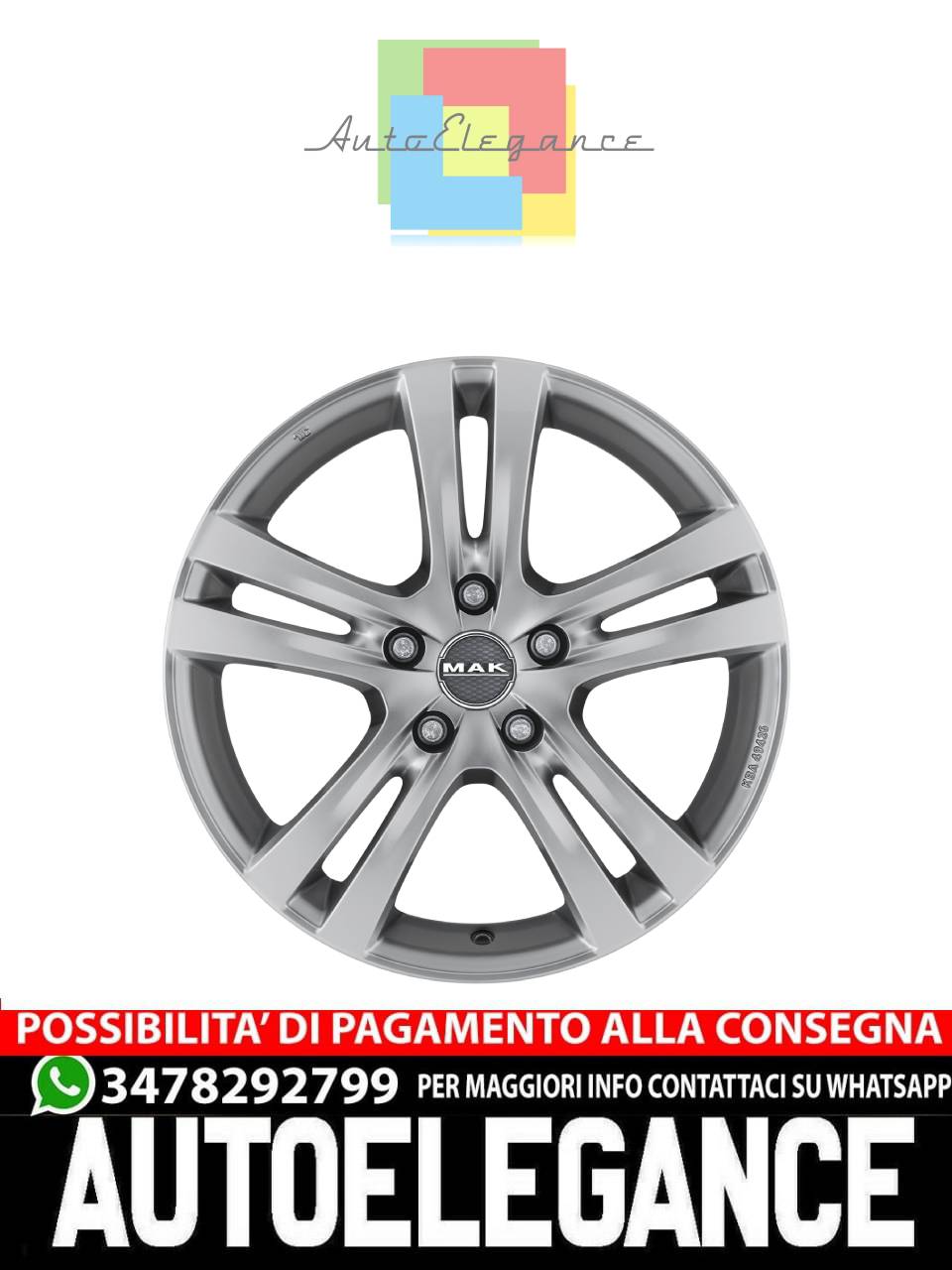 CERCHI CERCHIO IN LEGA 17" Adatto per AUDI A5 MAK ZENITH HYPER SILVER