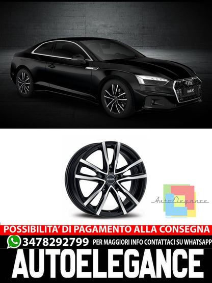 CERCHI CERCHIO IN LEGA 17" 18" 19" Adatto per AUDI A5 MAK MILANO NERO