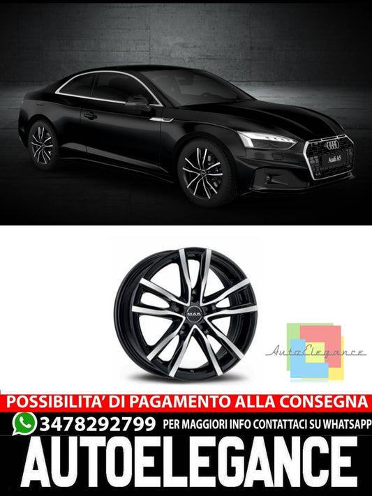 CERCHI CERCHIO IN LEGA 17" 18" 19" Adatto per AUDI A5 MAK MILANO NERO