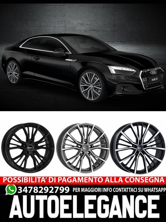 CERCHI CERCHIO IN LEGA 17" 18" 20" Adatto per AUDI A5 MAK UNION NERO