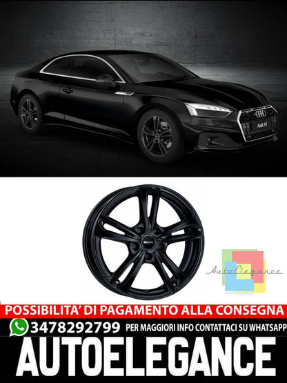 CERCHI CERCHIO IN LEGA 17" 18" Adatto per AUDI A5 MAK EMBLEMA NERO LUCIDO
