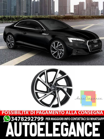 CERCHI CERCHIO IN LEGA 17" 18" 19" 20" Adatto per AUDI A5 MAK KASSEL NERO LUCIDO