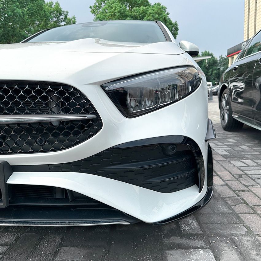 6289⭐AERO FLAPS SPLITTER NERO adatto per Mercedes W177 Classe A restyling⭐
