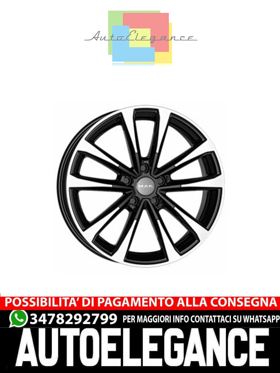 CERCHI CERCHIO IN LEGA 17" 18" 19" Adatto per AUDI A6 MAK MAIN NERO
