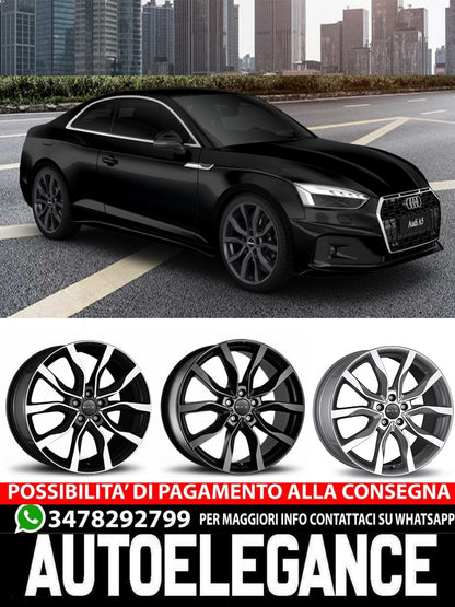 CERCHI CERCHIO IN LEGA 17" 18" 19" 20" Adatto per AUDI A5 MAK KOLN NERO SILVER