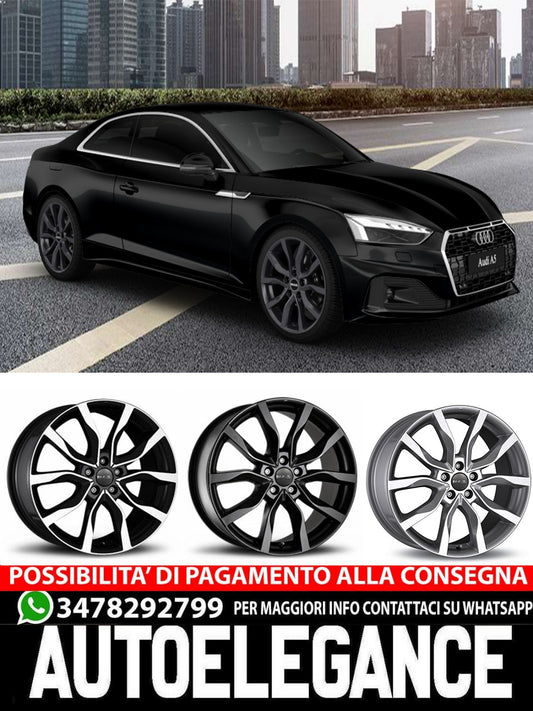 CERCHI CERCHIO IN LEGA 17" 18" 19" 20" Adatto per AUDI A5 MAK KOLN NERO SILVER