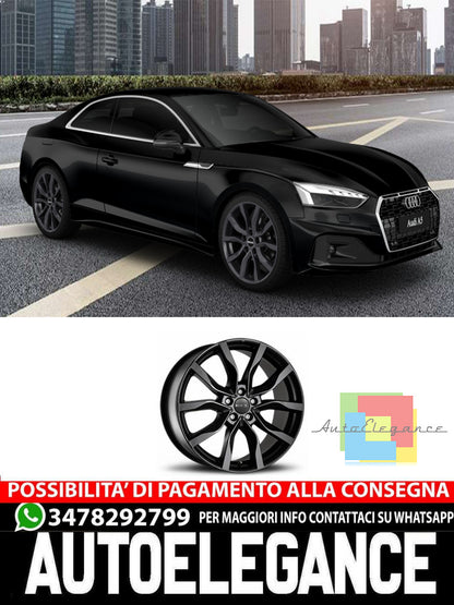 CERCHI CERCHIO IN LEGA 17" 18" 19" 20" Adatto per AUDI A5 MAK KOLN NERO SILVER