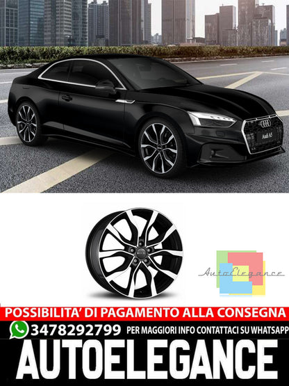 CERCHI CERCHIO IN LEGA 17" 18" 19" 20" Adatto per AUDI A5 MAK KOLN NERO SILVER