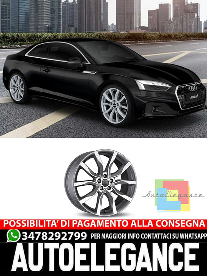 CERCHI CERCHIO IN LEGA 17" 18" 19" 20" Adatto per AUDI A5 MAK KOLN NERO SILVER