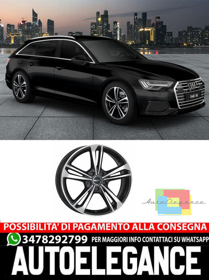 CERCHI CERCHIO IN LEG 17" 18" Adatto per AUDI A6 MAK EMBLEMA NERO LUCIDO