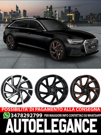 CERCHI CERCHIO IN LEG 17" 18"19" 20" Adatto per AUDI A6 MAK KASSEL NERO LUCIDO