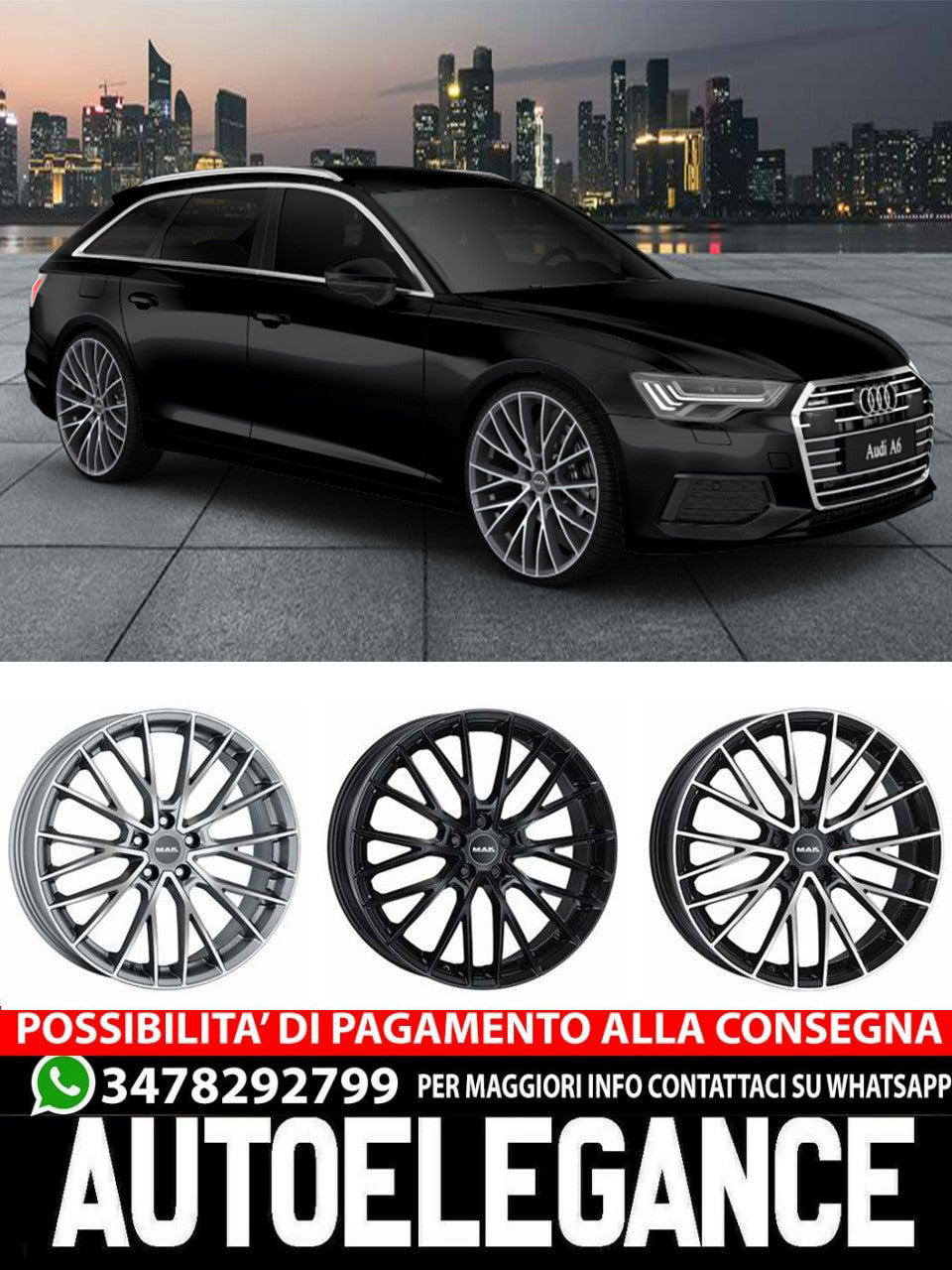 RIMS 19" 20" 21" 22" ALLOY WHEEL Suitable for AUDI A6 MAK SPECIAL BLACK 