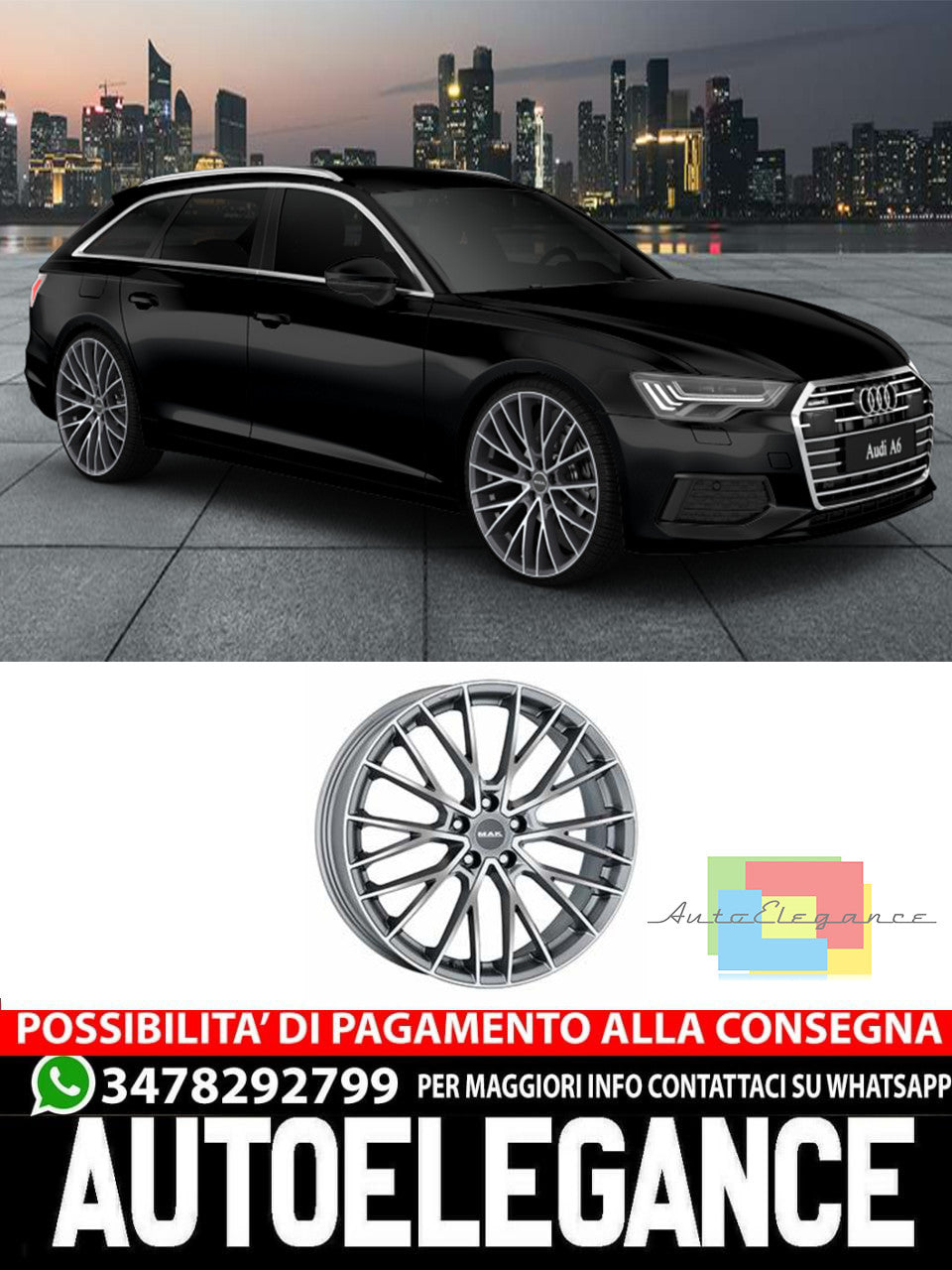 RIMS 19" 20" 21" 22" ALLOY WHEEL Suitable for AUDI A6 MAK SPECIAL BLACK 