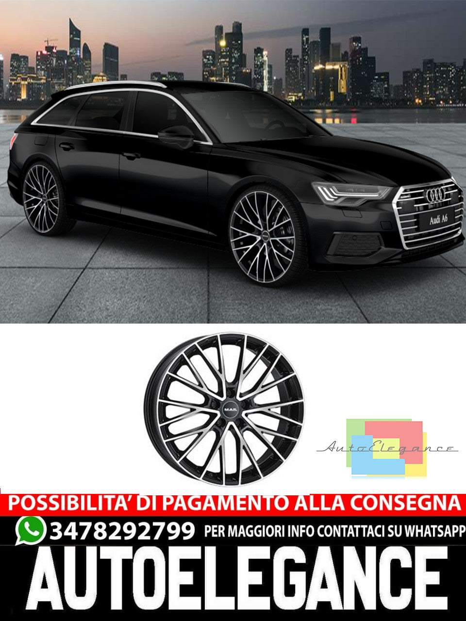 RIMS 19" 20" 21" 22" ALLOY WHEEL Suitable for AUDI A6 MAK SPECIAL BLACK 