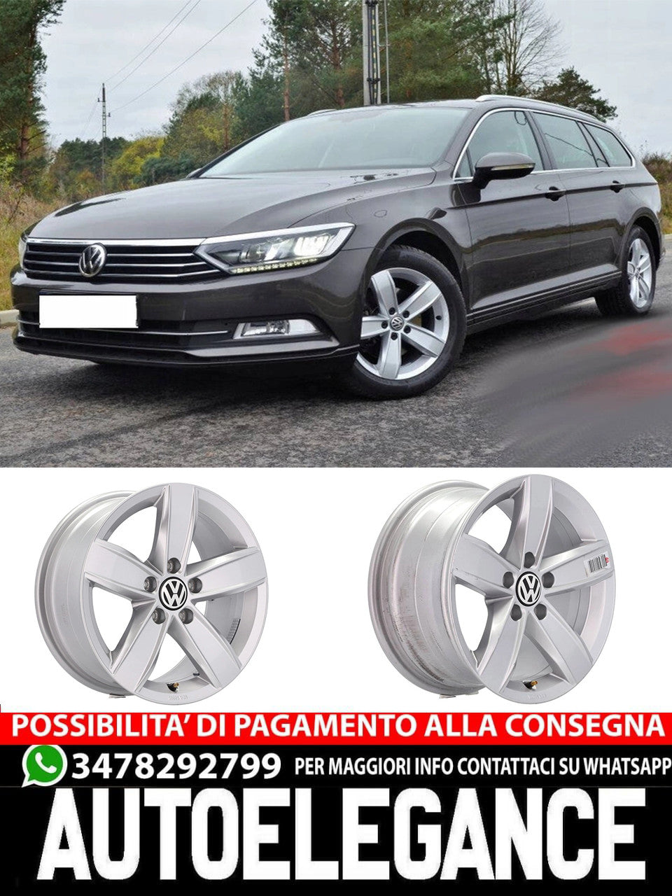 CERCHI CERCHIO IN LEGA 17" Adatto per VW AUDI FORD SEAT SKODA