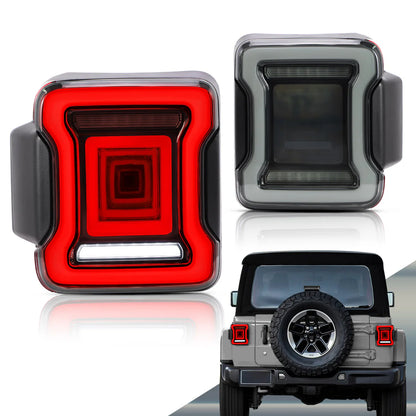 Fanali posteriori Full LED per Jeep Wrangler 2018-UP (retromarcia singola con indicatori di direzione rossi)