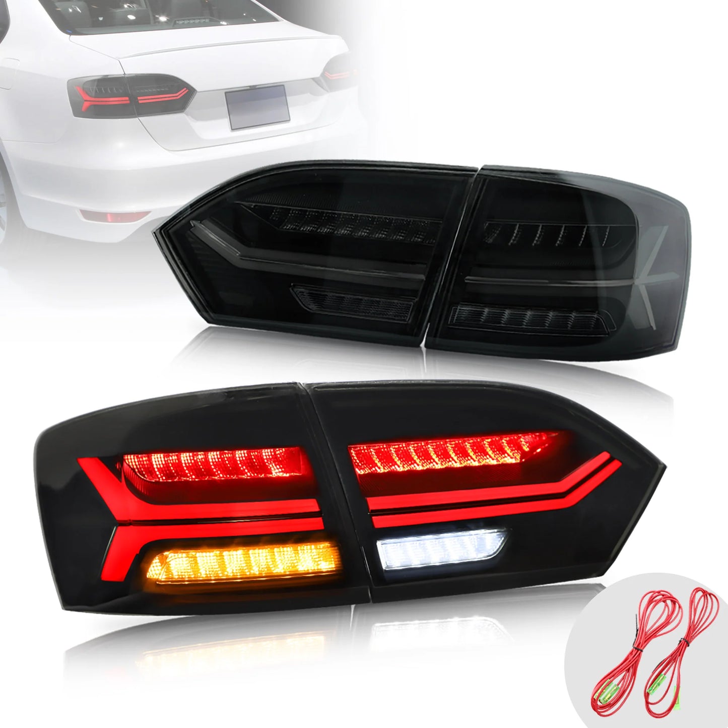 Fari con Demon Eye e luci posteriori per Volkswagen VW Jetta / Sagitar (NON GLI) 2012-2018