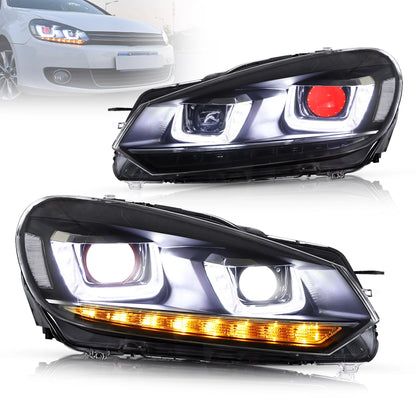 Fari Demon Eye con 2 lampadine LED D2S per Volkswagen Golf 6 / MK6 2010-2014