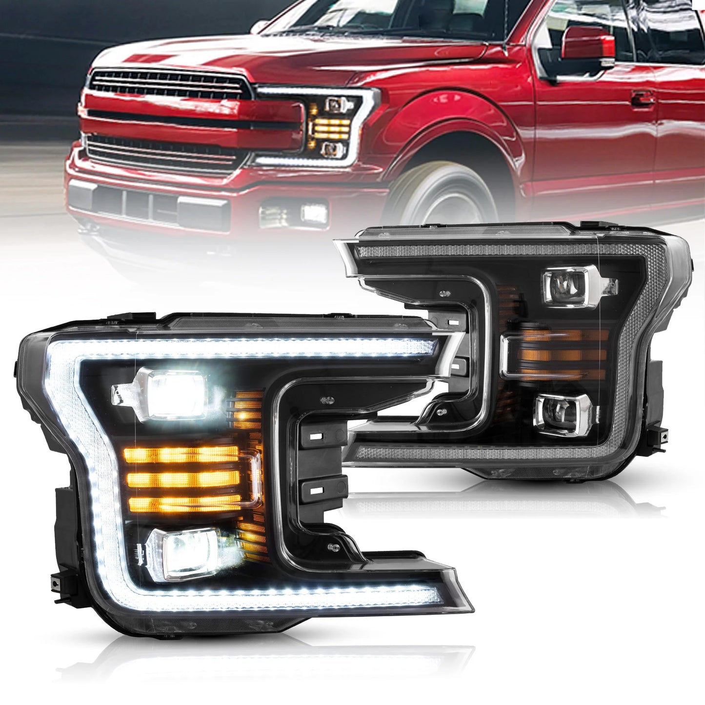 Fari per proiettori a LED e fanali posteriori a LED completi per Ford F150 2018-2020 (non adatto per Ford F-150 Raptor 2017-2020)