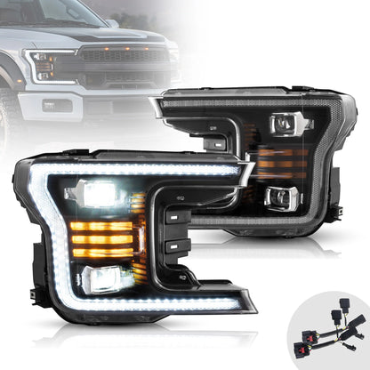 Fari per proiettori a LED per Ford F150 2018-2020 (senza segnale di svolta sequenziale)