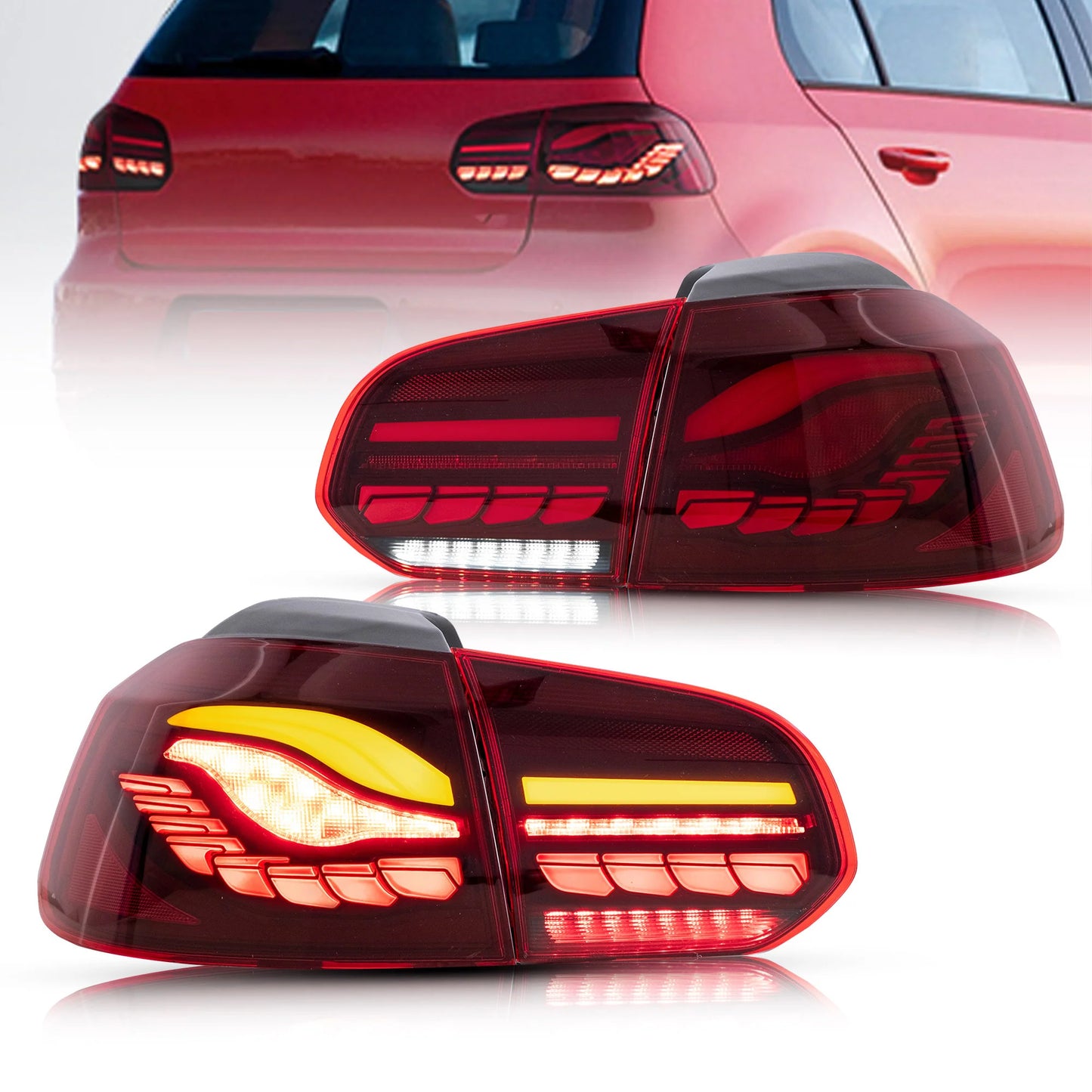 Gruppo luci posteriori sequenziali OLED completo compatibile per Volkswagen Golf 6 MK6 2008-2014