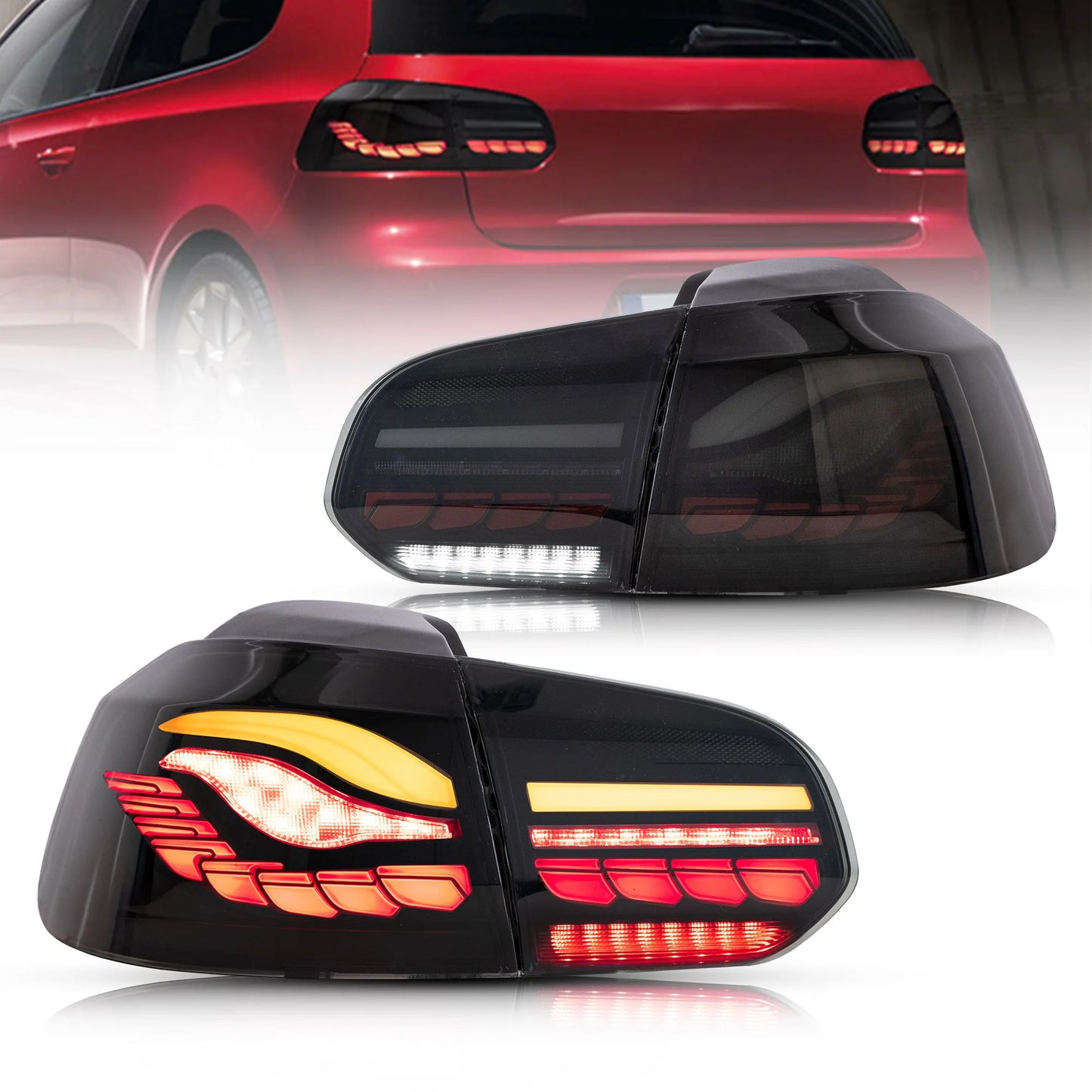 Gruppo luci posteriori sequenziali OLED completo compatibile per Volkswagen Golf 6 MK6 2008-2014