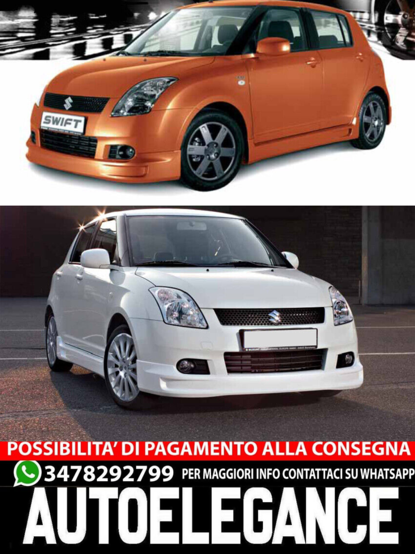 FRONT SPOILER SUITABLE FOR SUZUKI SWIFT (2005 - 2007) 