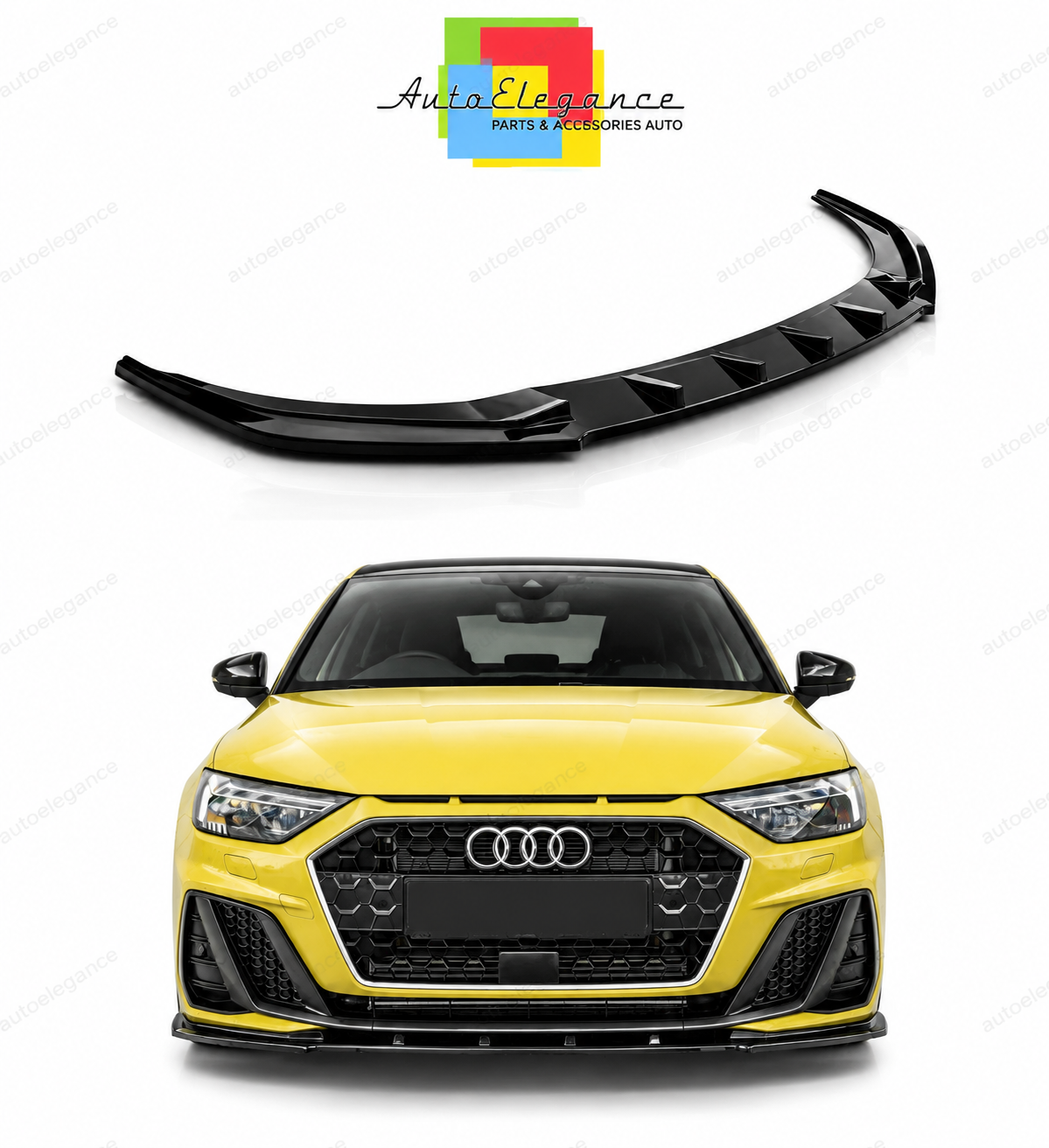 💕Splitter adatto per AUDI A1 S-LINE GB nero lucido 💕