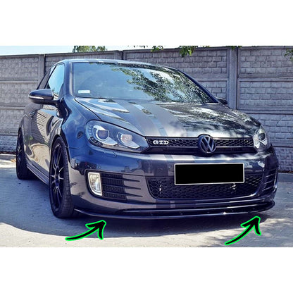 ✨SPLITTER ADATTO PER Golf 6 GTI Max V2 Piano Black Vacuum Plastic 2008-2012✨