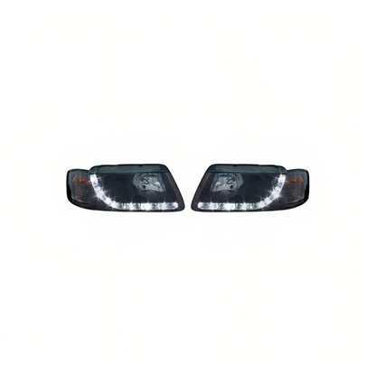🔥SET FARI ANTERIORE  ADATTO PER AUDI A3 1996-1999 VETRO TRASPARENTE/CROMO🔥