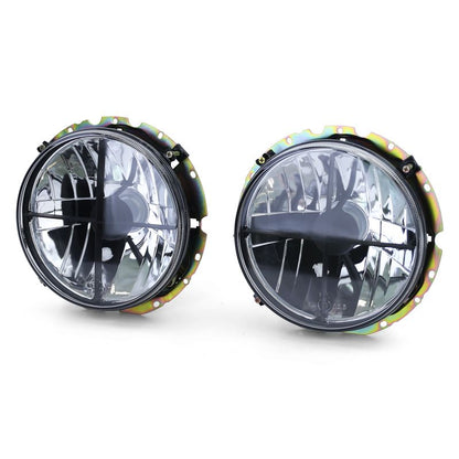 Coppia Fari H4 Nero Smoke con Croce per VW Caddy I e Jetta I