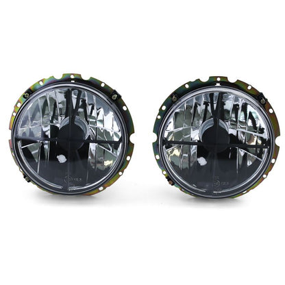 Coppia Fari H4 Nero Smoke con Croce per VW Caddy I e Jetta I
