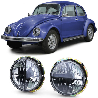 Coppia Fari H4 Nero Smoke VW Maggiolino Cabrio dal 1973