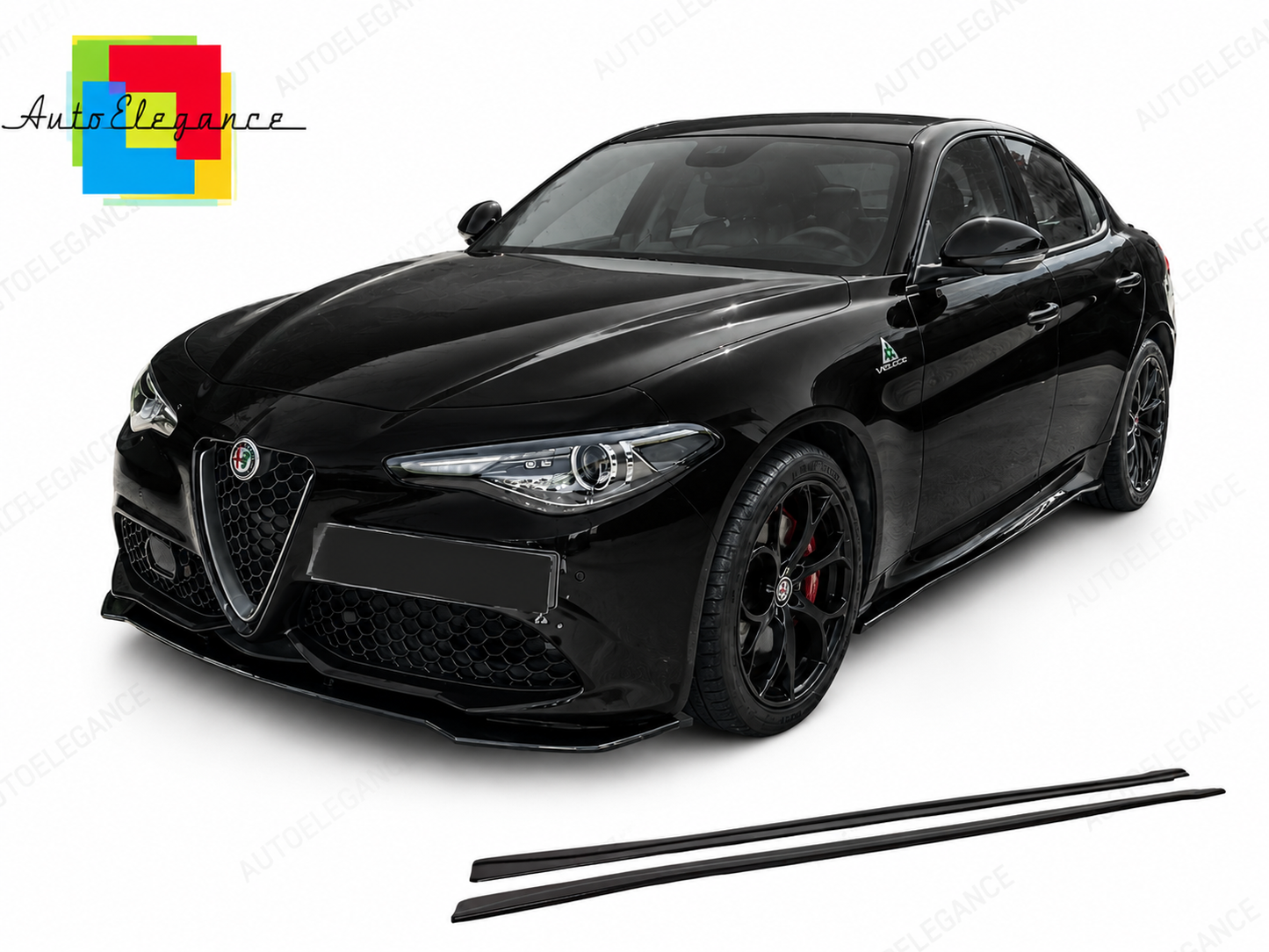 👉MINIGONNE ADATTO PER ALFA ROMEO GIULIA SPOILER SOTTOPORTA ABS NERO LUCIDO👈