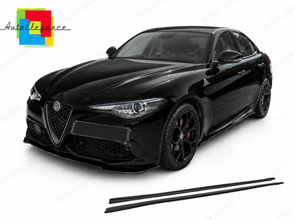 👉MINIGONNE ADATTO PER ALFA ROMEO GIULIA SPOILER SOTTOPORTA ABS NERO LUCIDO👈