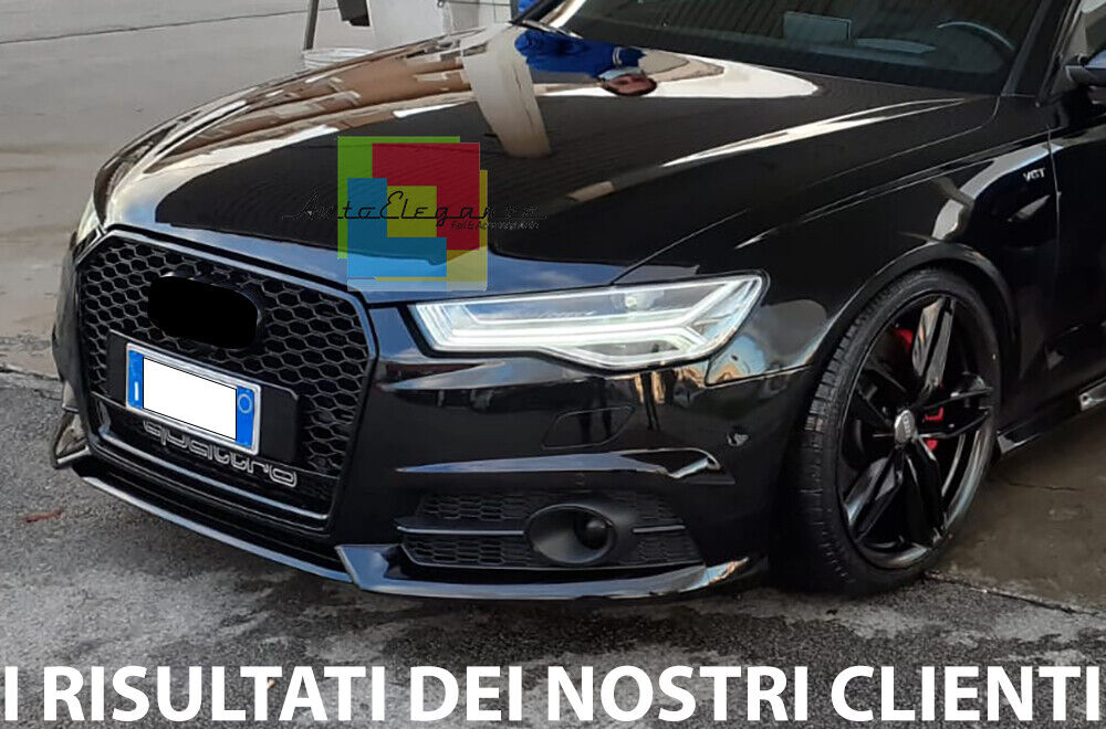 GRIGLIA ANTERIORE ADATTA PER AUDI A6 4G C7 2015-2018 LOOK RS6 QUATTRO NERA