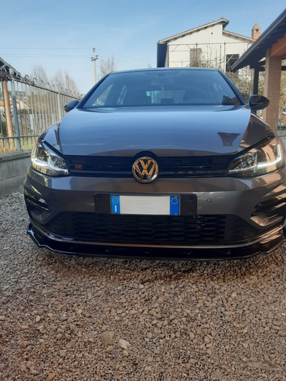SPLITTER 3 PZ ADATTO PER VW GOLF 7 GOLF 7.5 GTI GTD RLINE NERO LUCIDO