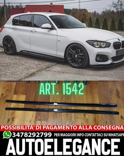 SOTTO MINIGONNE ADATTE PER BMW SERIE 1 F20 2011-2019 LOOK M NERO LUCIDO