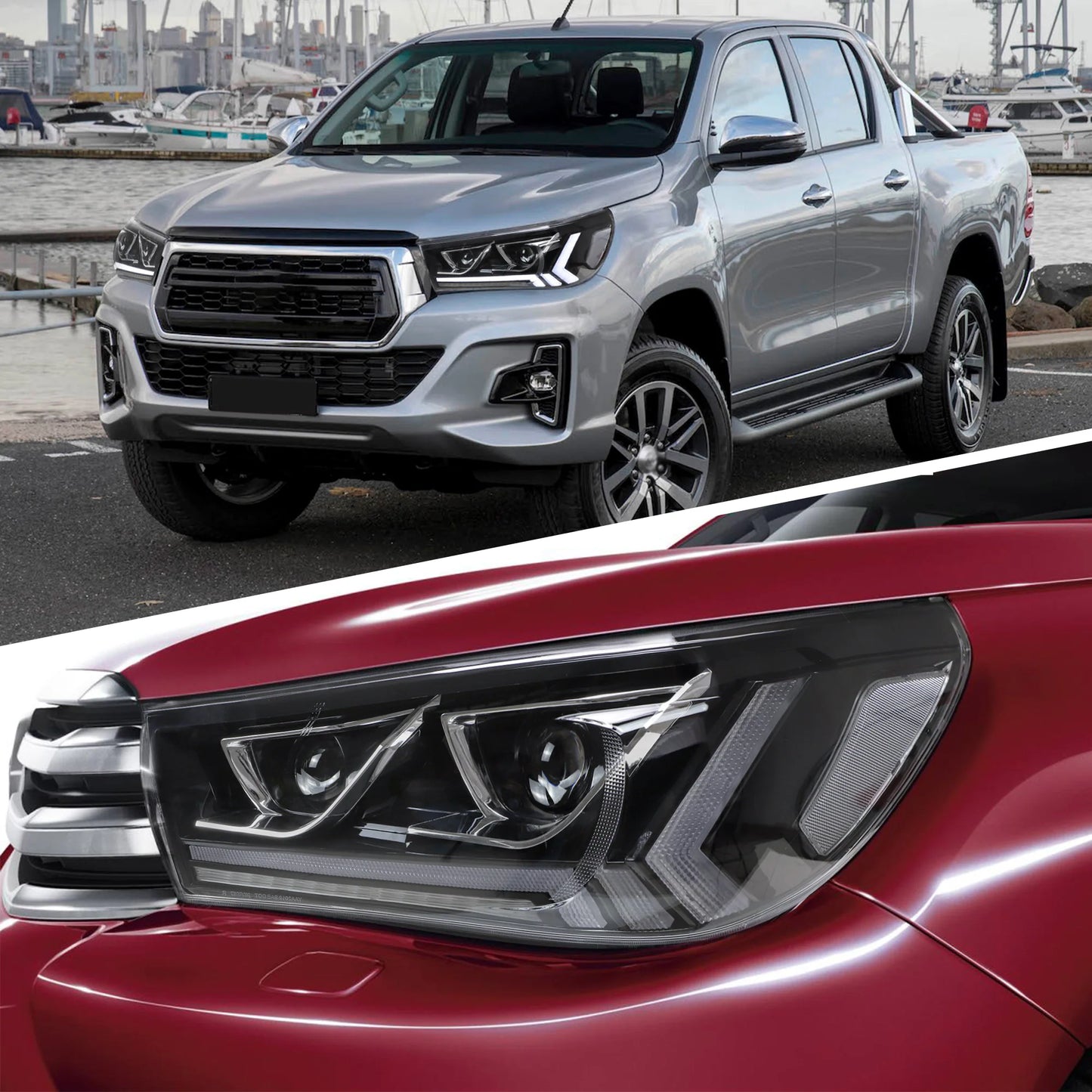 Fari a LED per Toyota Hilux Vigo Revo 2015-2019 con illuminazione di cortesia dinamica