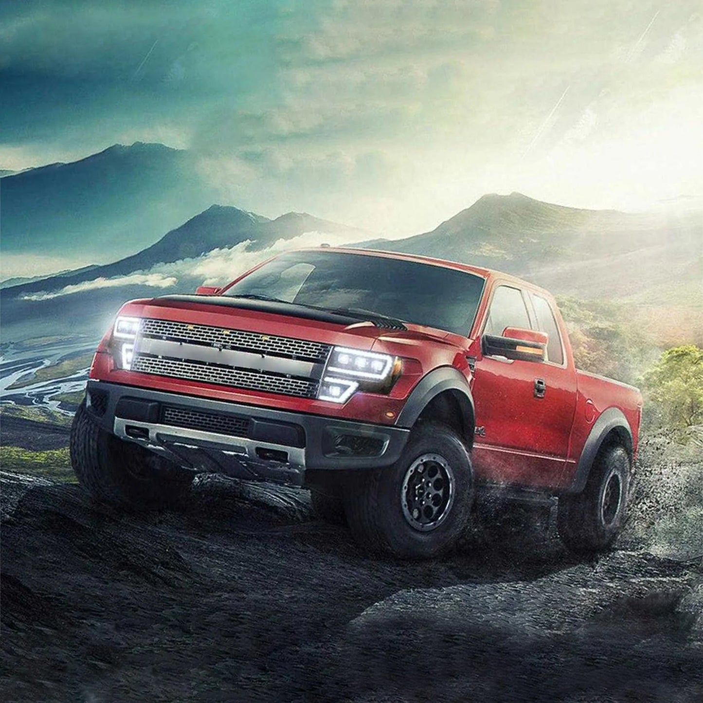 Fari per proiettori a LED per Ford F150 2009-2014 con DRL dinamico