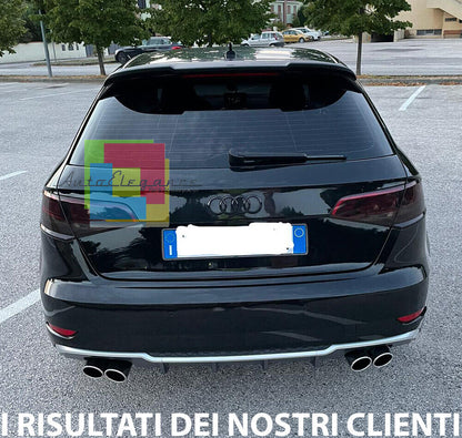 ESTRATTORE PER AUDI A3 8V 2016-2019 SPORTBACK SPOILER POSTERIORE S3 DIFFUSORE