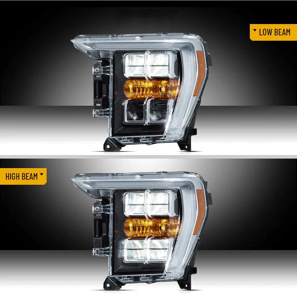 Fari a LED per Ford F150 2021-2023 riflettore lente a doppio raggio marchio ambra