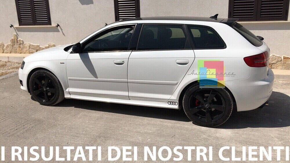 COPPIA MINIGONNE SOLO PER AUDI A3 8P 2004-2012 5 PORTE SPORTBACK LOOK RS3 0603 AUTOELEGANCERICAMBI