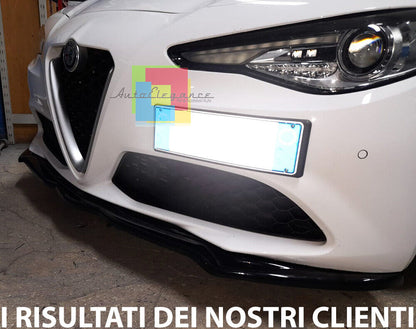 SPLITTER FOR ALFA ROMEO GIULIA BLADE UNDER FRONT BUMPER GLOSSY BLACK 0078